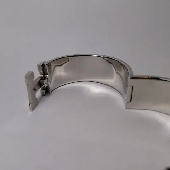 Hermes Clic Clac H Bracelet Blanc Silver White Enamel Bangle Size Small PM - Picture 13 of 16